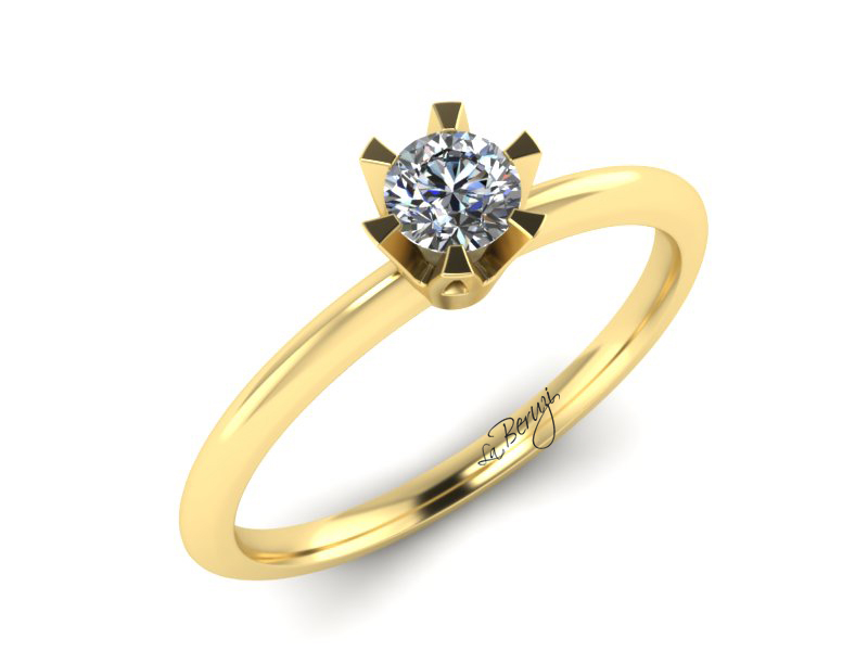 Inel de logodna din aur alb 14K cu diamant de 0,12 ct - MDA 069 V1 La Beruzi