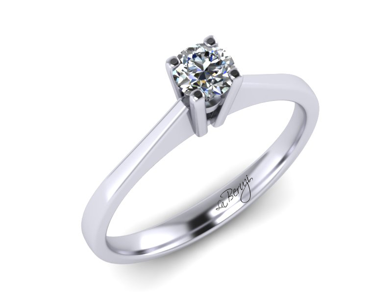 Inel de logodna din aur alb 14K cu Diamant - MDA001d V1